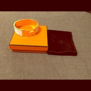 Hermès Clic Clac Le Bracelet H Blanc